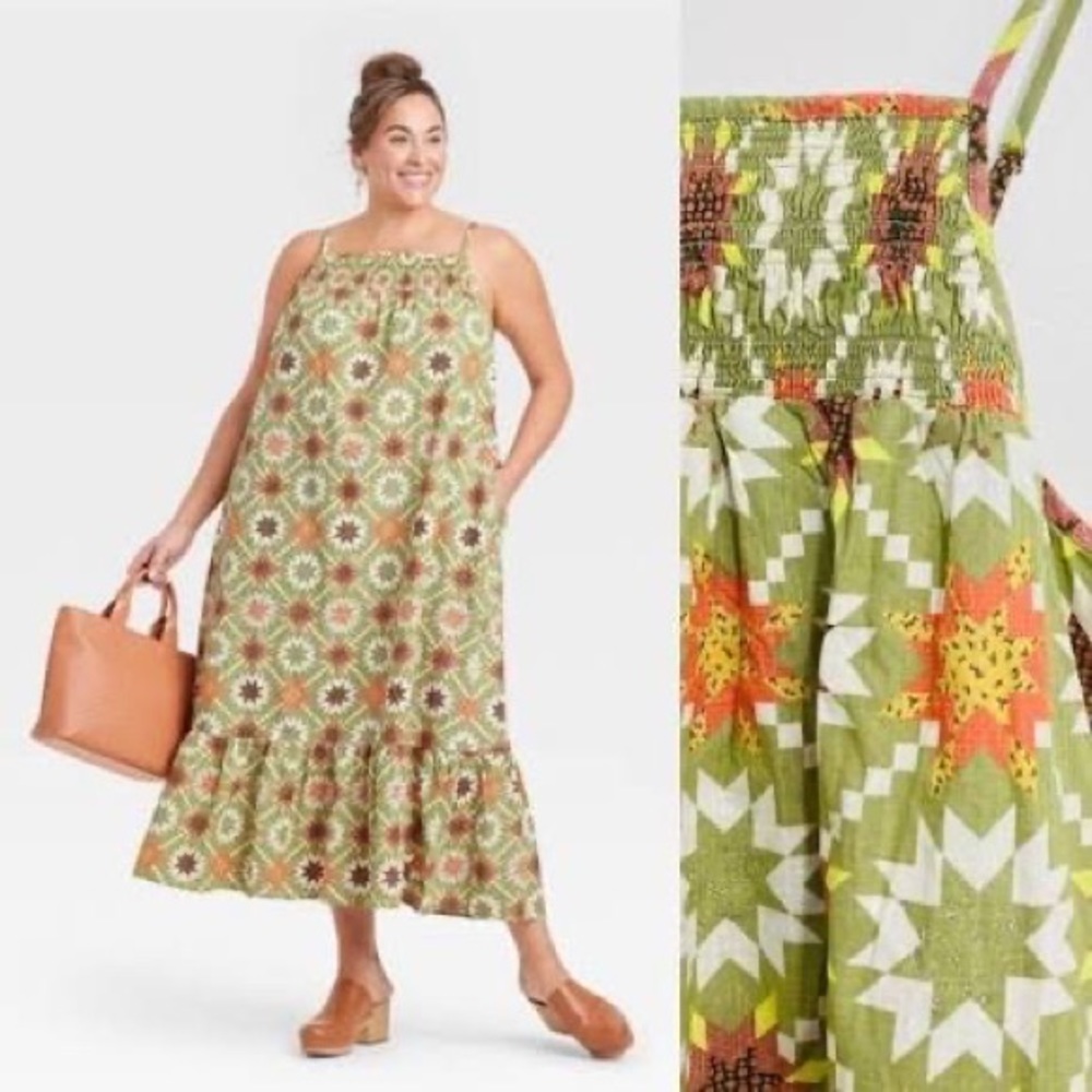 Extra large patch dress with matching dog bandanna